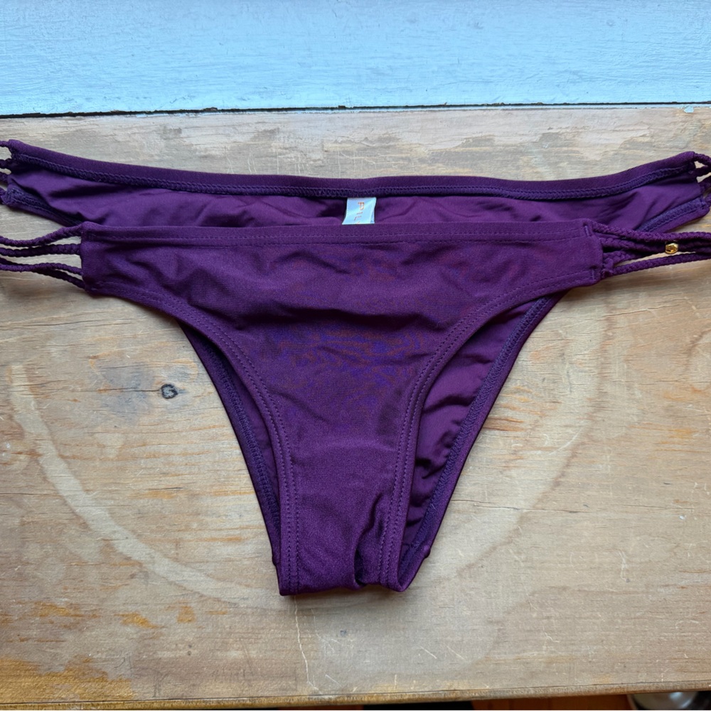 PILY Q Purple Bikini Bottom with Strappy Sides